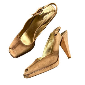 Prada Suede Sling Back Heels, size 40.5